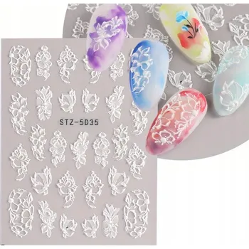 samolepka 5D akrylové Samolepky na nehty KVĚTINY R25