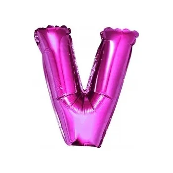 Balónek Fóliový balónek písmeno V růžový 35 cm 1 Ks