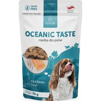 Pamlsek pro psa Bezzrnné sušenky pro psy Pokusa s krillem a lososovým olejem 70 g