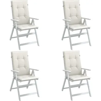 vidaXL Podušky na židli vysoké opěradlo 4 ks modrá melanž 120x50x4 cm [4002440] Barva: melanžová krémová