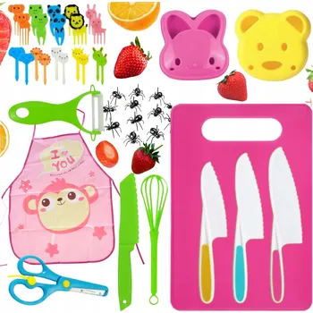 Obraz Mega Sada Bezpečných nožů a kuchyňských doplňků pro děti, 40 dílů