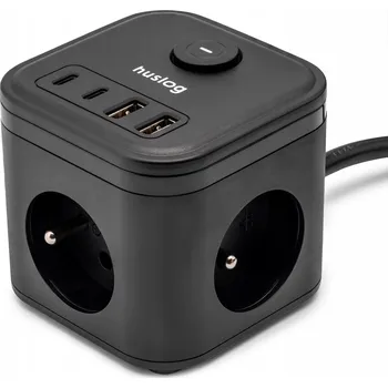 Napájecí kabel Prodlužovací Kabel přívod Huslog 1,4 m, 3 ks, černý