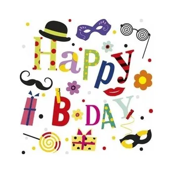 Papírový ubrousek Ubrousky Pol-Mak Happy Birthday 33x33 cm 20 ks