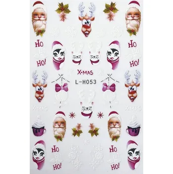 samolepka Samolepky 3D dekorace Vánoční sněhové vločky Vánoce Santa Claus Sob S246