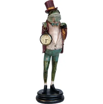 Bytová dekorace Clayre & Eef - Dekorativní figurka žabáka s hodinkami 6PR0914