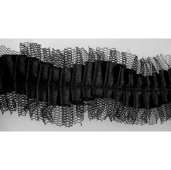 Kanýrkový prýmek - černá - šíře 4 cm