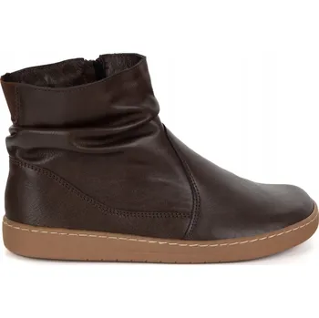 Dámské tenisky Dámské barefoot kotníkové boty se zipem zateplené 1297 hnědé 40