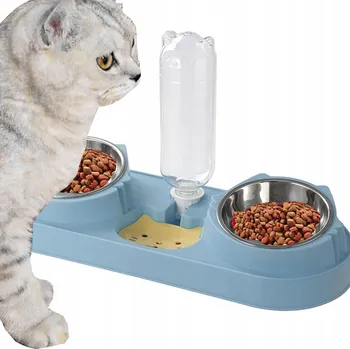 Miska pro psa Sada dvou plastových misek Realne Ceny, modrá, 440 ml