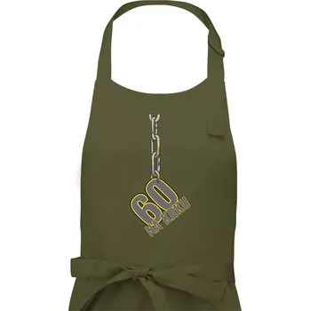 Kuchyňská zástěra 60 let na krku řetěz - Dámská zástěra na vaření - Univerzální velikost ( Khaki )