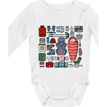 Kojenecký body Co si sbalit na kempovani? - Body kojenecké s dlouhým rukávem - Dlouhý r. do 3 měs ( Bílá )