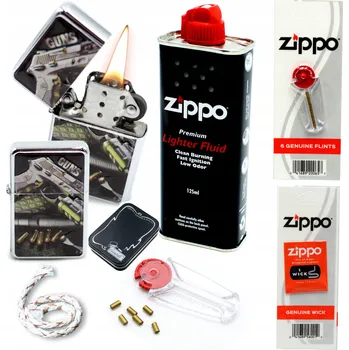 Zapalovač BENZÍNOVÝ ZAPALOVAČ + BENZÍN + KNOT + ZIPPO KÁMEN