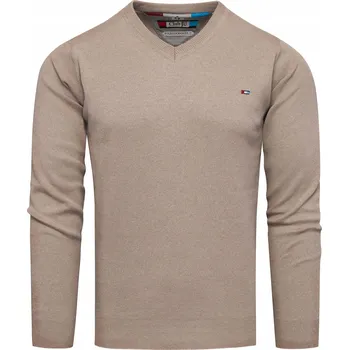 Pánský svetr Pánský svetr s výstřihem do V béžový XXL