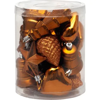 Zvonce MagicHome Vianoce, sada, 20 ks, medeno zlaté, mix, na vianočný stromček