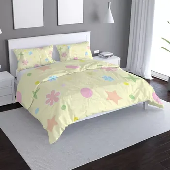 Povlečení Sablio Povlečení Květiny na žluté - 140x220 / 90x70