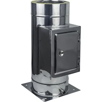 Komín SUPERKOMÍNY Nerezová izolovaná dvířka s vynášecí deskou a jímkou, DN 180, tl. izolace 30 mm