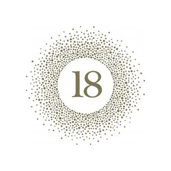 Papírový ubrousek Ubrousky k 18. narozeninám zlaté tečky 20 kusů