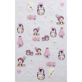 samolepka 5D Samolepky na nehty Vánoční sněhové vločky Sob S257