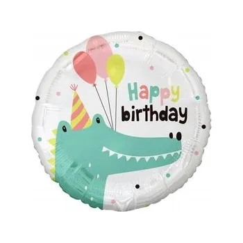 Balónek Fóliový balónek Krokodýl Happy Birthday 45 cm