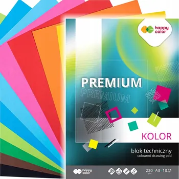 Papír Barevný technický papír premium Happy Color A3, 10 listů, gramáž 220 g/m²