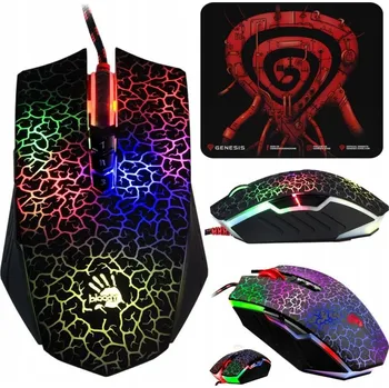 Myš PODSVÍCENÁ HERNÍ MYŠ A4TECH A70 PRO HRÁČE, DRÁTOVÁ + PODLOŽKA