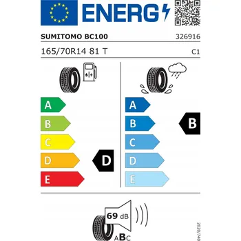 Letní osobní pneu Letní pneumatika Sumitomo BC100 165/70 R14 81 T