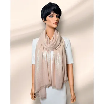 Šála Classic Scarf Slavnostní světle růžová třpytivá šála se stříbrným vláknem, štola přes ramena na šaty na party, svatbu ...