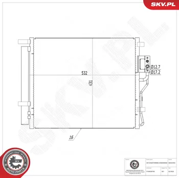 Ventilátor topení a klimatizace Kondenzátor klimatizace ESEN SKV 86SKV503