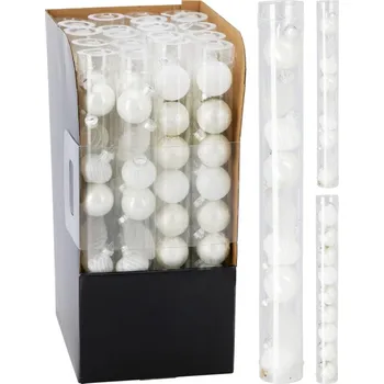 Vánoční ozdoba Ozdoba závesná guľa 3 cm sada 9 ks sklo biela