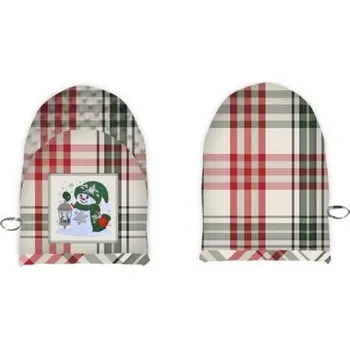 Chňapka Chňapka 2ks so silikónovými guličkami, Vianoce SNEHULIAK červeno-zelená