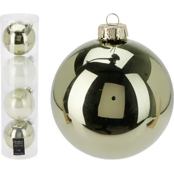 Vánoční ozdoba Ozdoba závesná guľa 10 cm sada 4 ks sklo svetlozelená