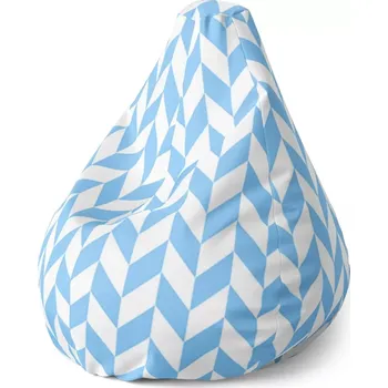 Sedací pytel Sablio Sedací vak Pear Modrobílé kosodélníky - 70 x 95 x 15 cm