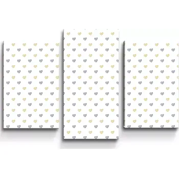 Obraz Sablio Obraz - 3-dílný Malované srdce na bílé - 75x50 cm