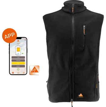 Pánská vesta AlpenHeat FIRE-FLEECE vyhřívaná vesta s APP - Černá Velikost: XL