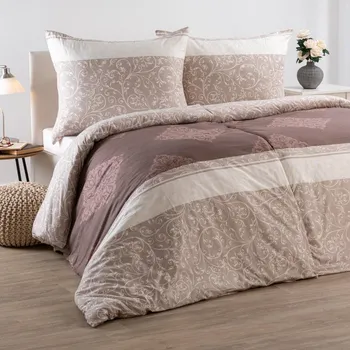 Povlečení decoDoma MICHELLE NEW hnědá 140 x 200, 70 x 90 cm zip