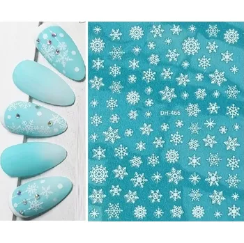 samolepka 3D Samolepky na nehty Zimní sněhové vločky Vánoční hvězdy S226