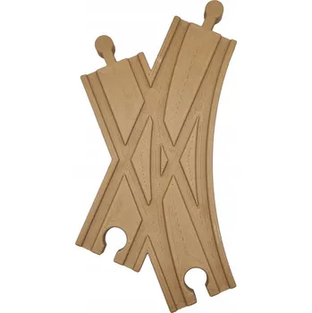 Vláček a vláčkodráha Šikmá dvojitá výhybka 45 stupňů pravá pro dřevěnou vláčkodráhu