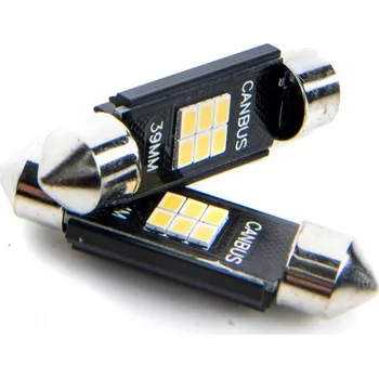 Autožárovka C10W LED žárovky (6 x SMD 2016) 39mm 6000K CANBUS