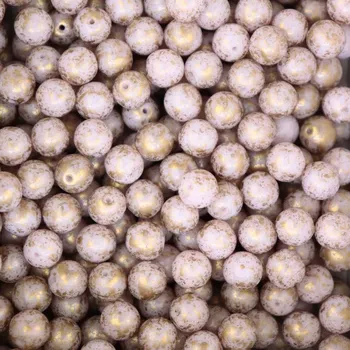 Dětské navlékací korálky Pro Háčkování Korálek skleněný lesklý se zlatou 8 mm 02010/45711