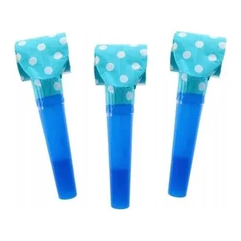 Jednorázové nádobí Papírové píšťalky Puntíky, modré, 100 ks