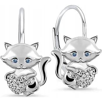 Náušnice STŘÍBRNÉ NÁUŠNICE PRO DÍVKU KOČIČKY STŘÍBRO O RYZOSTI 925