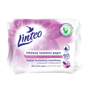 Toaletní papír Linteo Vlhčený toaletní papír s kyselinou mléčnou 60 ks