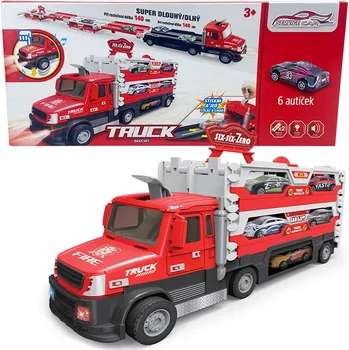autíčko Hasičský TRUCK 2v1 se světlem a zvukem a 6 auty