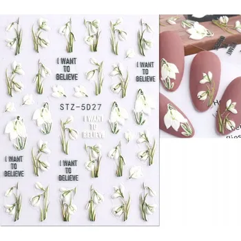 samolepka Samolepky 5D na nehty KVĚTY ozdoby R18