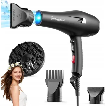 Fén Profesionální fén s kartáčem a kulmofén v jednom 2400W IONIZACE DIFUZÉR