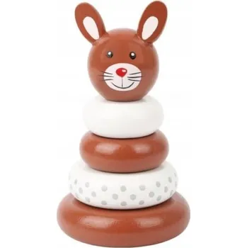 Hračka pro nejmenší Pyramida Small Foot Králík hnědo-bílá 14 cm