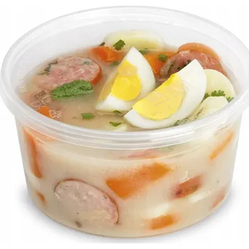 Dóza na potraviny Nádoby s víkem na polévku Guillin 500 ml, 50 kusů, transparentní (bezbarvé)