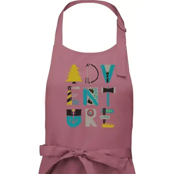 Kuchyňská zástěra Adventure font - Dámská zástěra na vaření - Univerzální velikost ( Starorůžová )