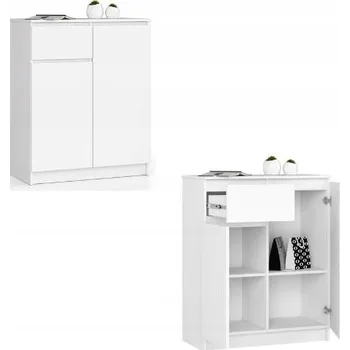 Komoda Komoda Akord bílá laminovaná deska, 2 dvířka, 1 šuplík, 80x40x99 cm, matná