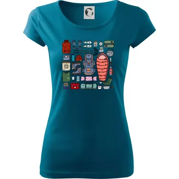 Dámské tričko Co si sbalit na kempovani? - Dámské triko Pure - S ( Petrolejová )