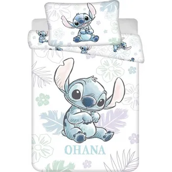 Povlečení Jerry Fabrics Lilo & Stitch Ohana White 140 x 200, 70 x 90 cm zipový uzávěr
